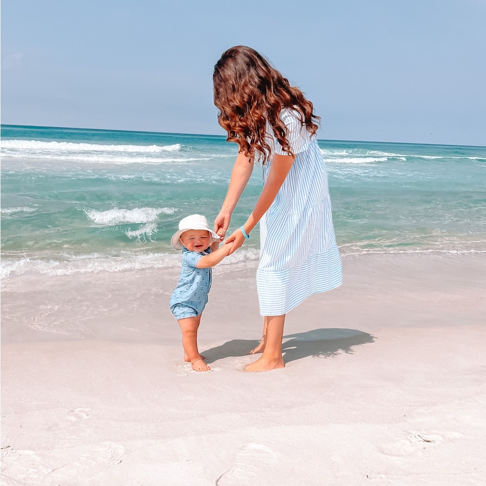 Striped Blue and White Beach Dress